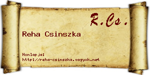 Reha Csinszka névjegykártya